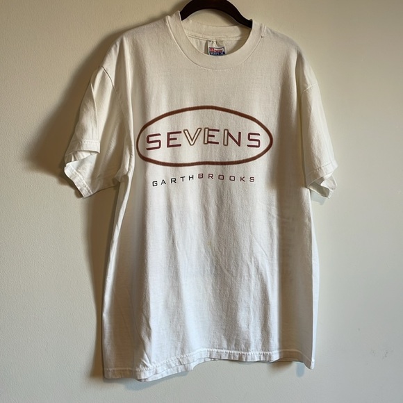 VTG 90s Garth Brooks T-Shirt Large White Country Hanes 98 Seven Music Tour Merch - Picture 3 of 15